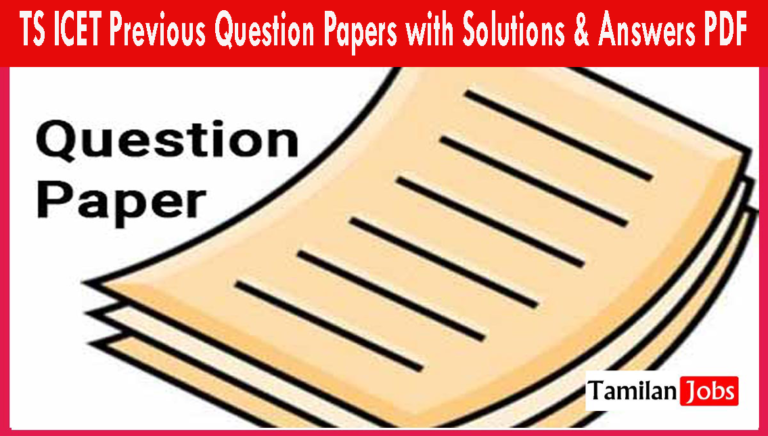 TS ICET Previous Question Papers with Solutions & Answers PDF