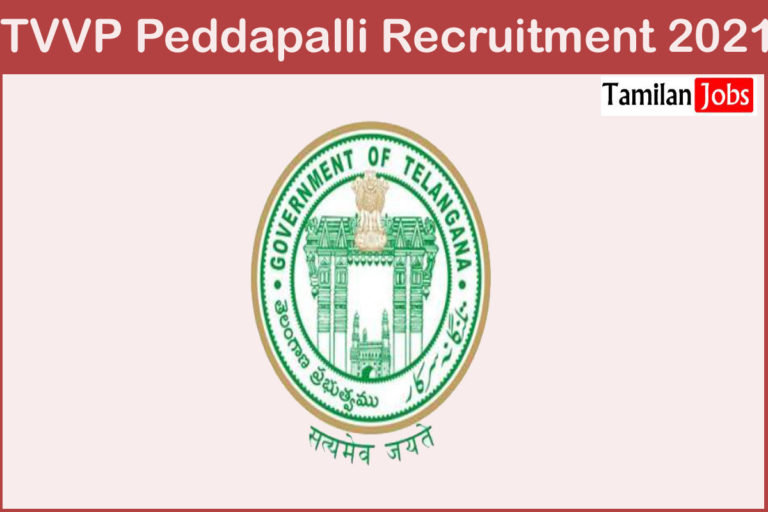TVVP Peddapalli Recruitment 2021