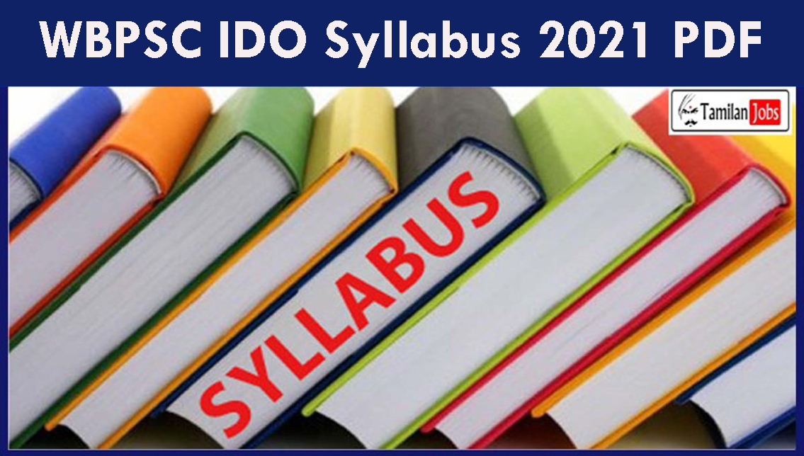 WBPSC IDO Syllabus 2021 PDF