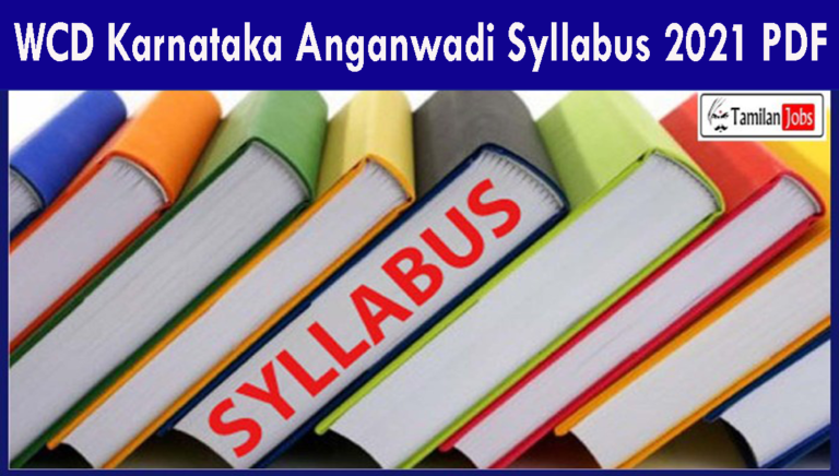WCD Karnataka Anganwadi Syllabus 2021 PDF