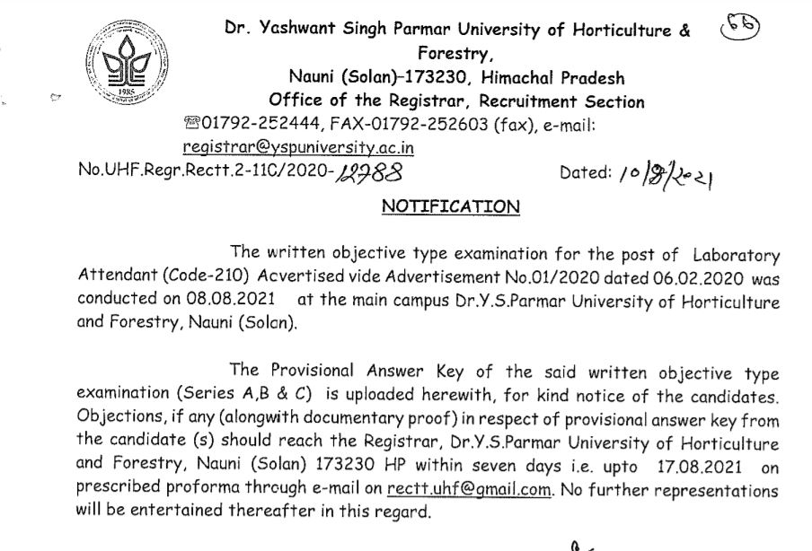 YSP University Answer Key 2021 PDF