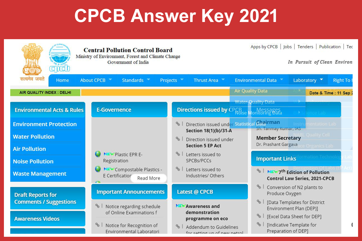 CPCB Answer Key 2021