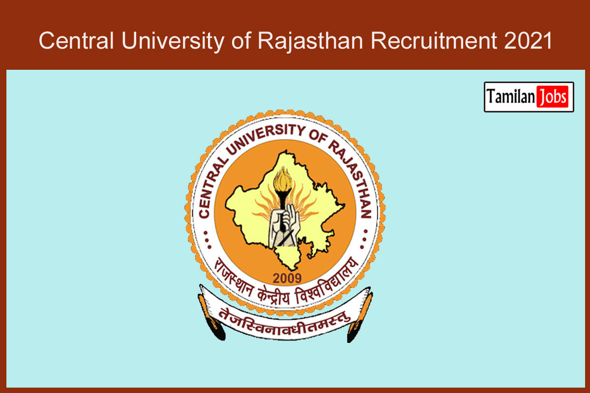 Central University of Rajasthan Recruitment 2021