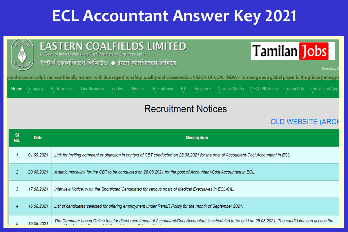 ECL Accountant Answer Key 2021