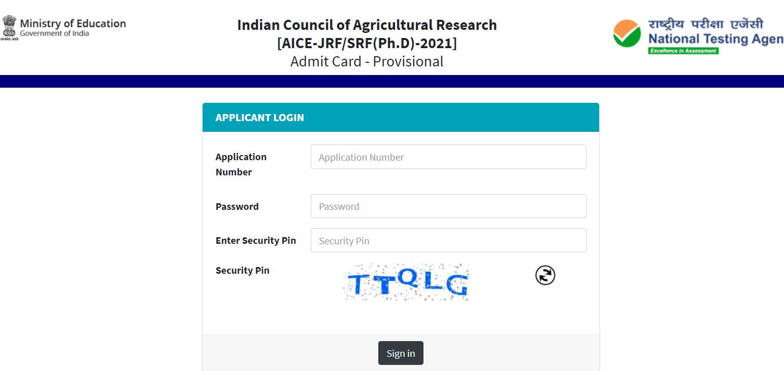 ICAR AIEEA PG Admit Card 2021