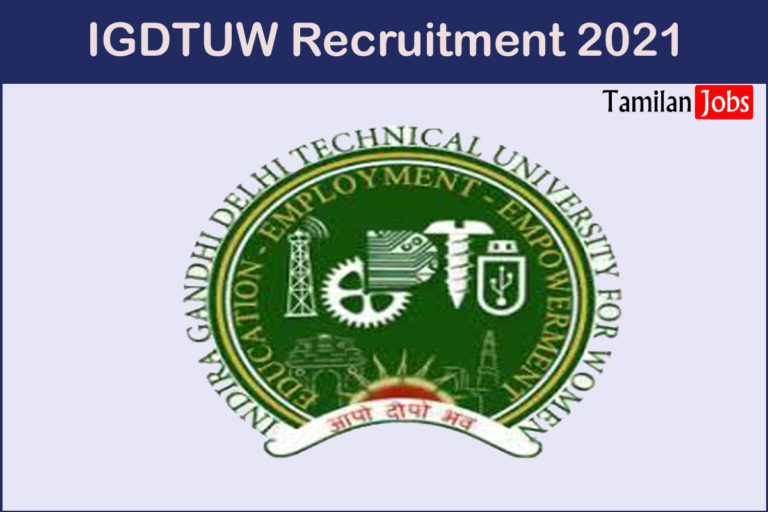 IGDTUW Recruitment 2021
