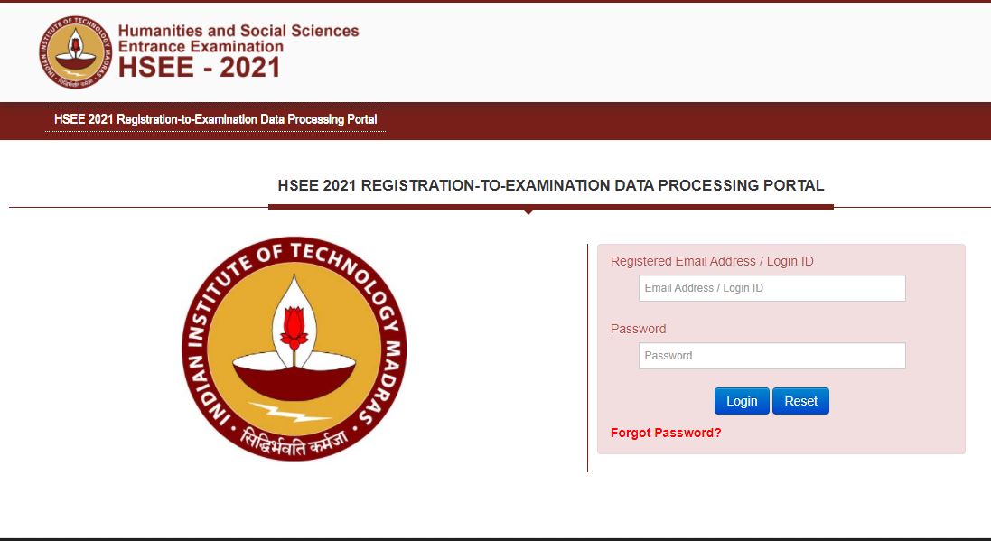 IIT Madras HSEE Result 2021