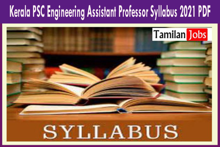 Kerala PSC Engineering Assistant Professor Syllabus 2021 PDF