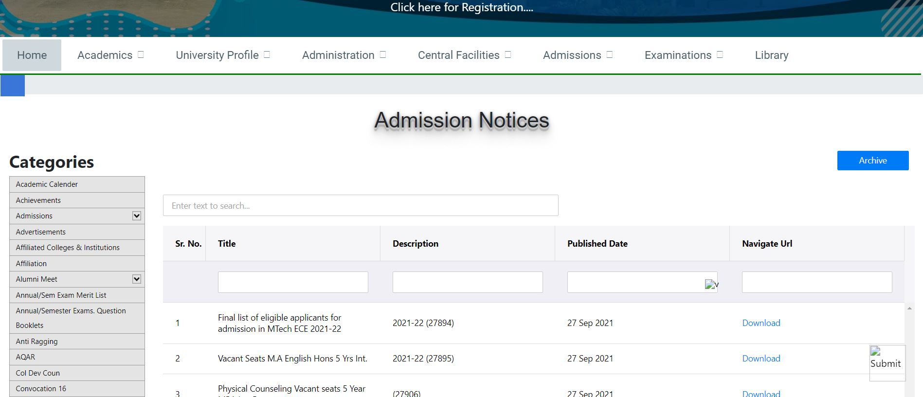 MDU PG Admission Merit List 2021