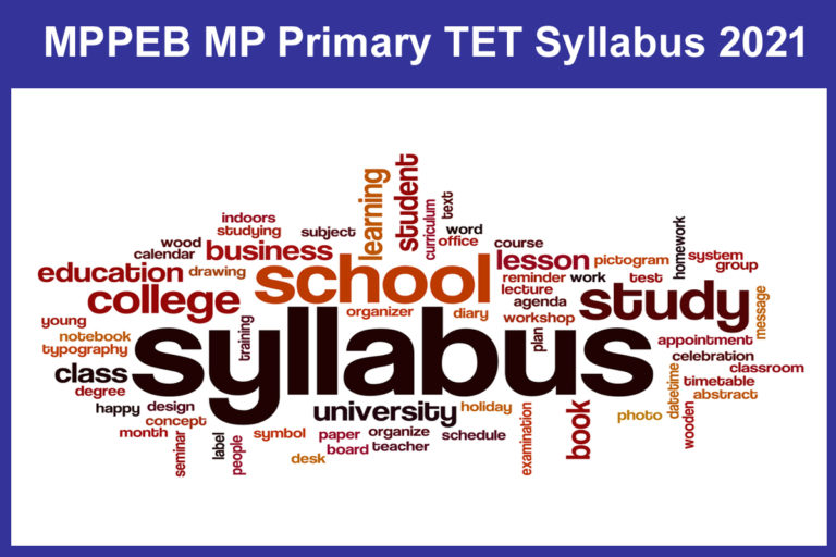 MPPEB MP Primary TET Syllabus 2021