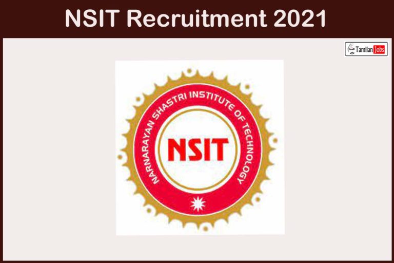 NSIT Recruitment 2021
