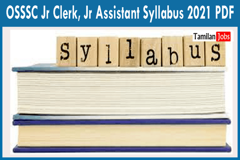 OSSSC Junior Clerk, Junior Assistant Syllabus 2021 PDF