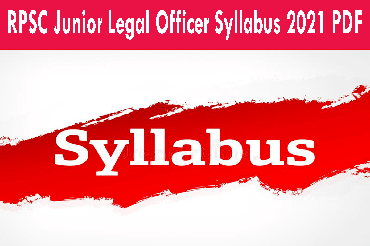 RPSC Junior Legal Officer Syllabus 2021 PDF