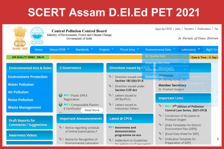 SCERT Assam D.El.Ed PET 2021