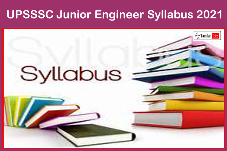 UPSSSC Junior Engineer Syllabus 2021