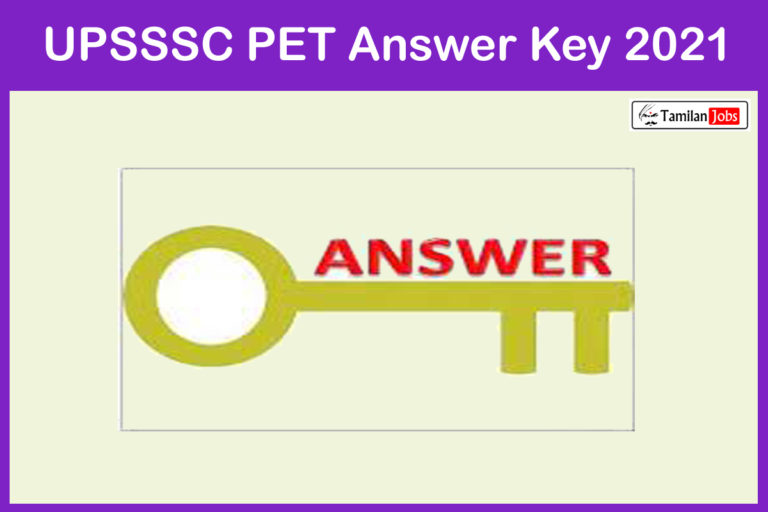 UPSSSC PET Answer Key 2021