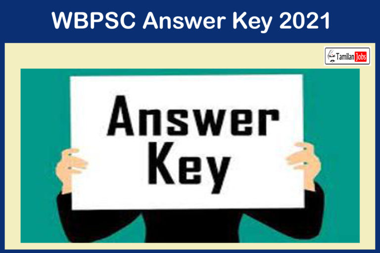 WBPSC Answer Key 2021