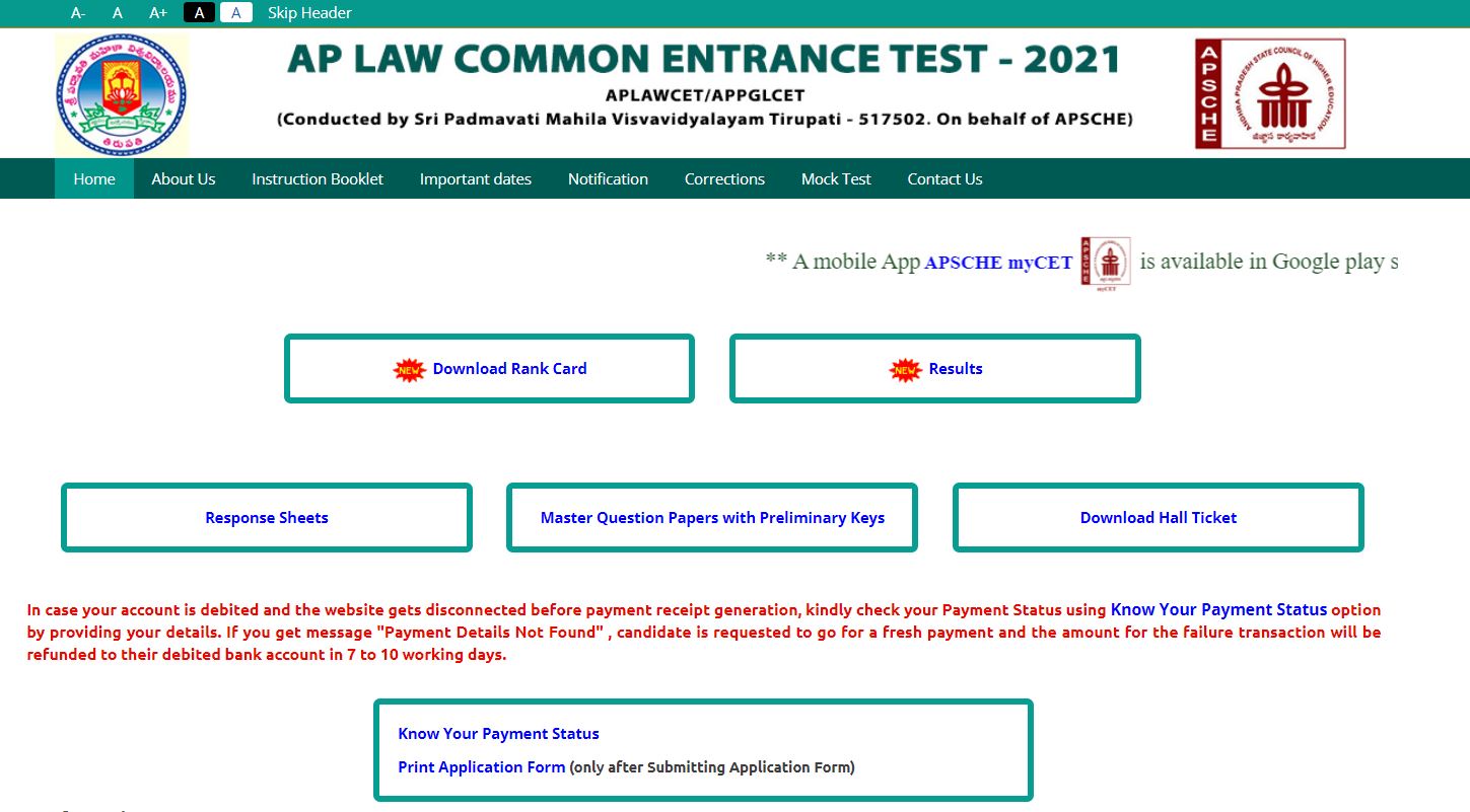 AP Law Entrance Test Result 2021