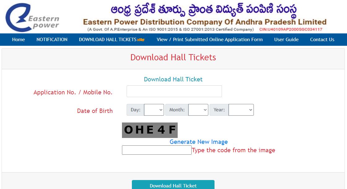 APEPDCL JLM Hall Ticket 2021 Download