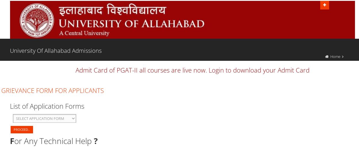 Allahabad University UGAT PGAT Admit Card 2021