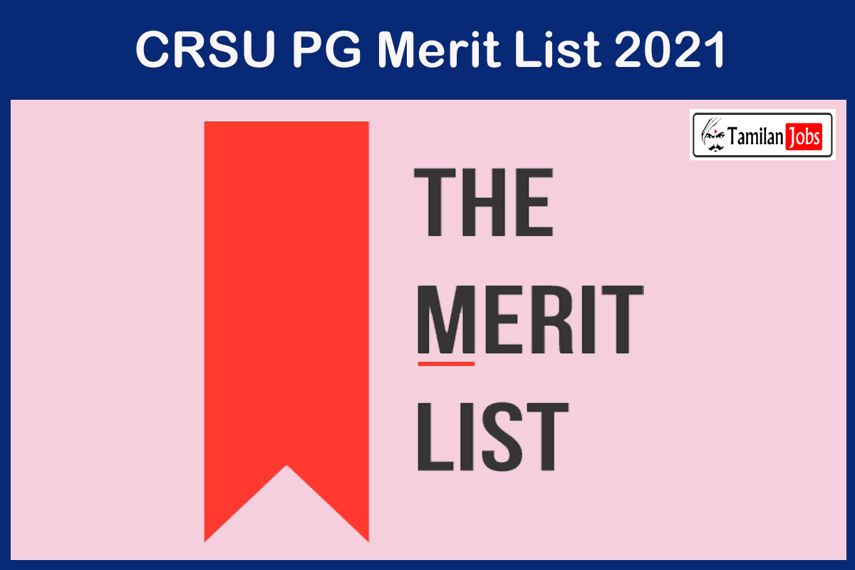 CRSU PG Merit List 2021