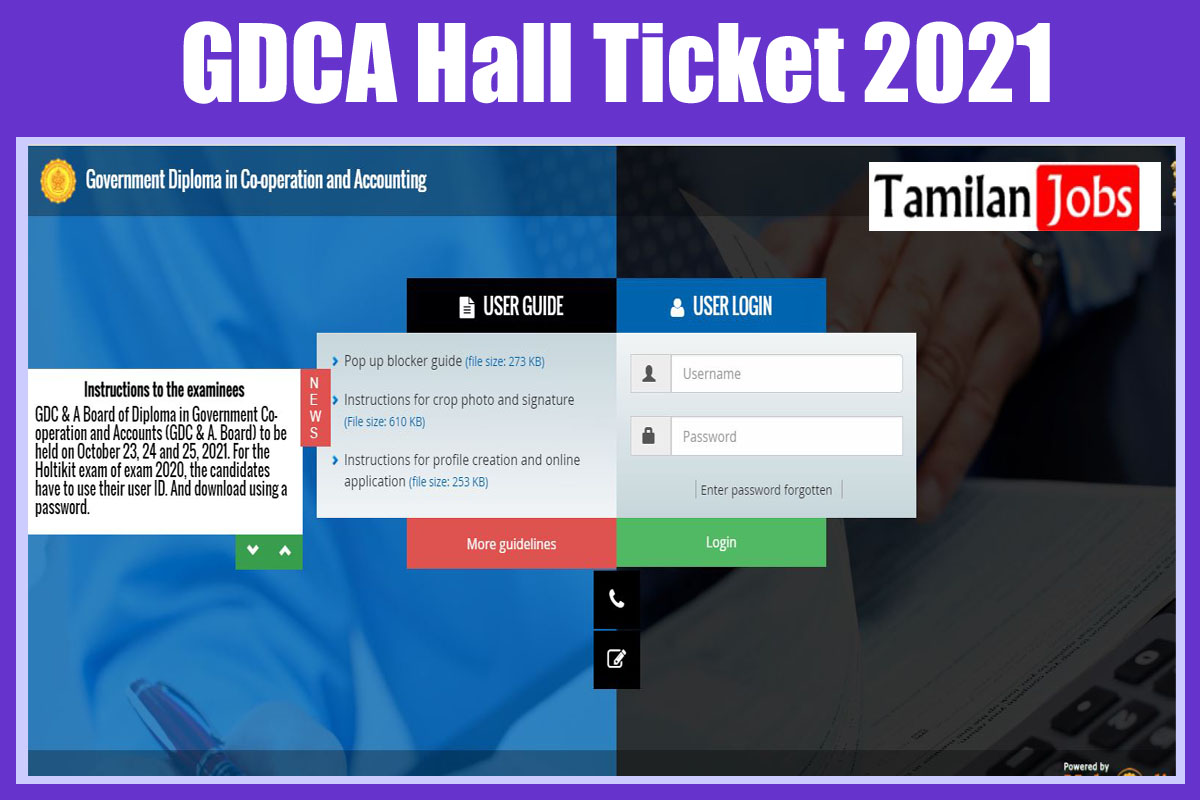 GDCA Hall Ticket 2021