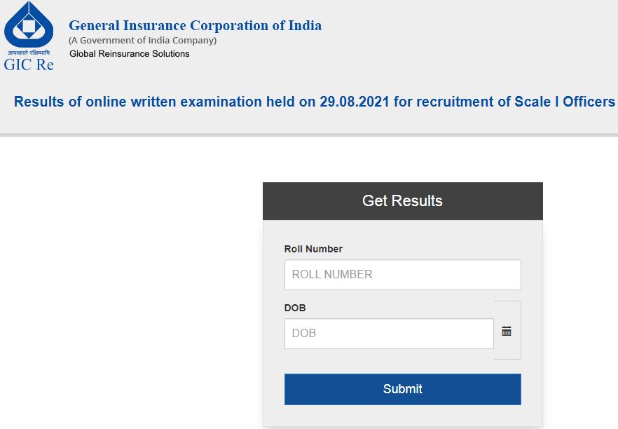 GIC Assistant Manager Result 2021 for Scale 1 Officer