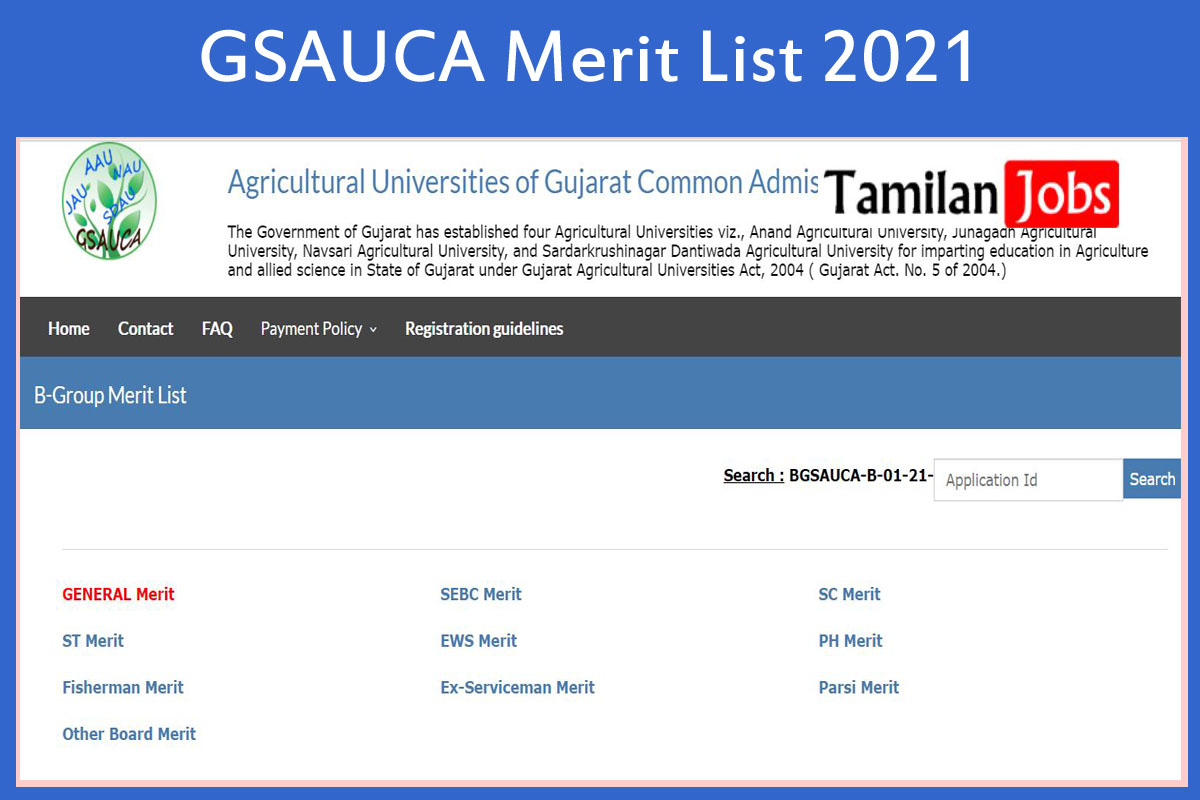GSAUCA Merit List 2021