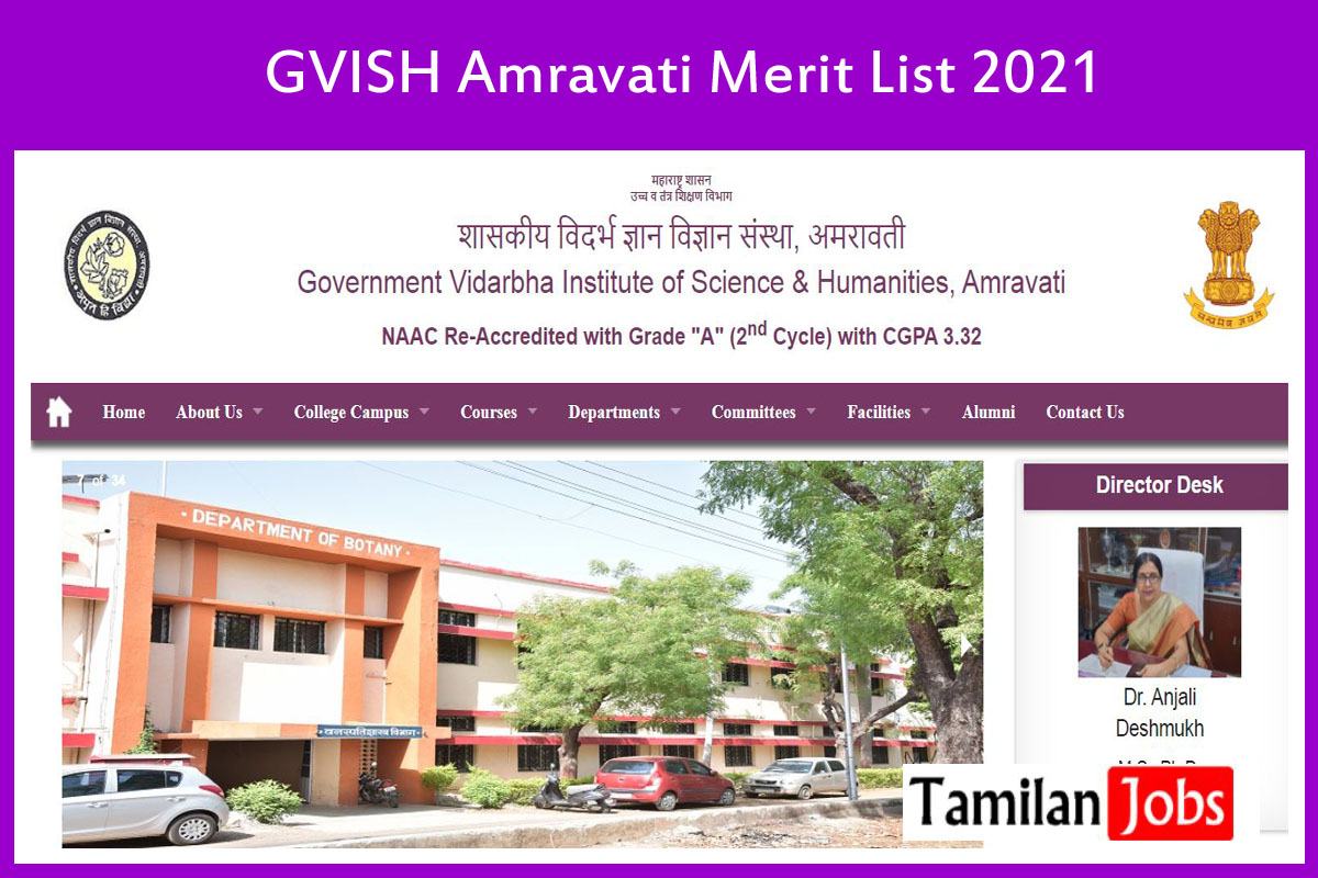 GVISH Amravati Merit List 2021