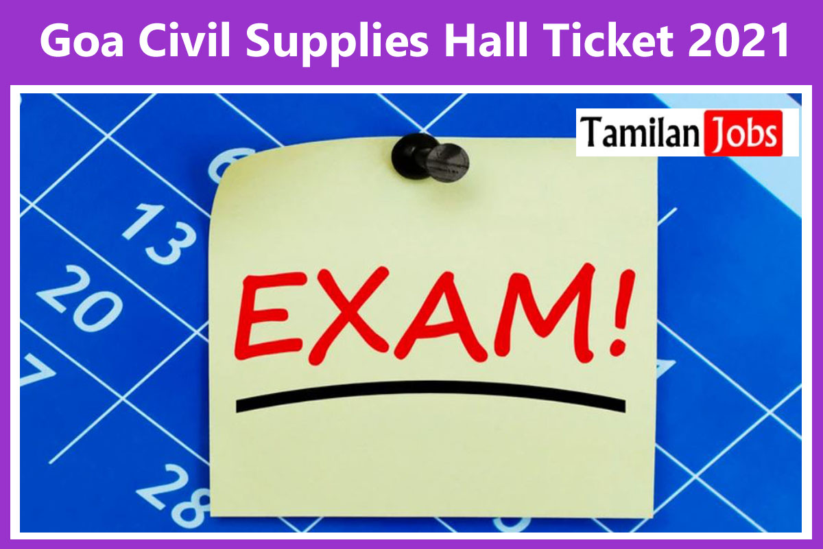 Goa Civil Supplies Hall Ticket 2021