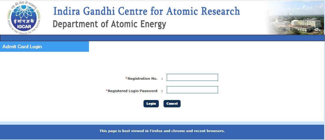 IGCAR Admit Card 2021