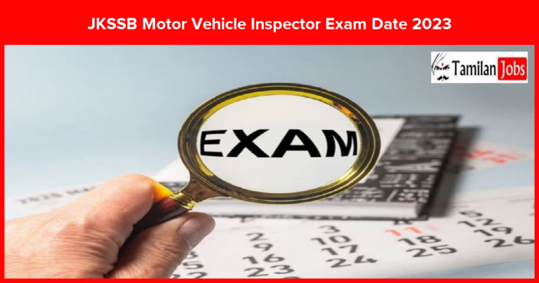 JKSSB Motor Vehicle Inspector Exam Date 2023