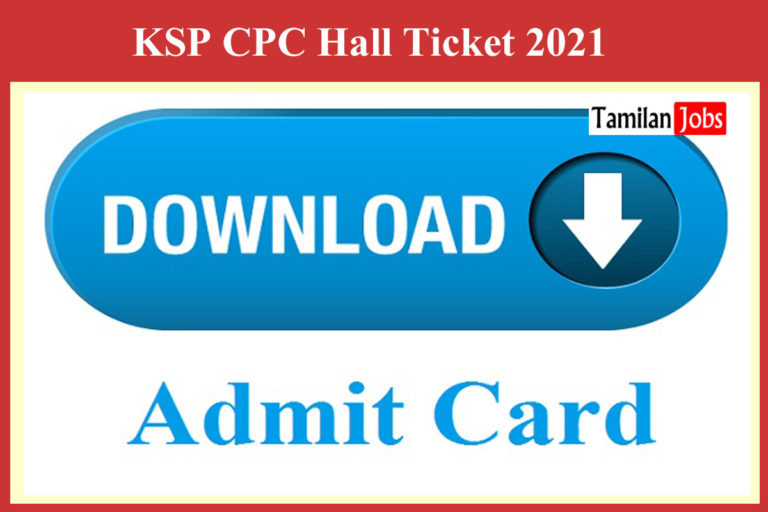 KSP CPC Hall Ticket 2021