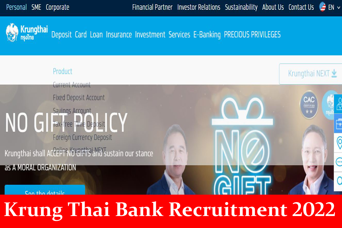 Krung Thai Bank Recruitment 2022
