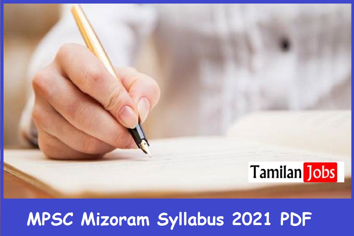 MPSC Mizoram Syllabus 2021 PDF