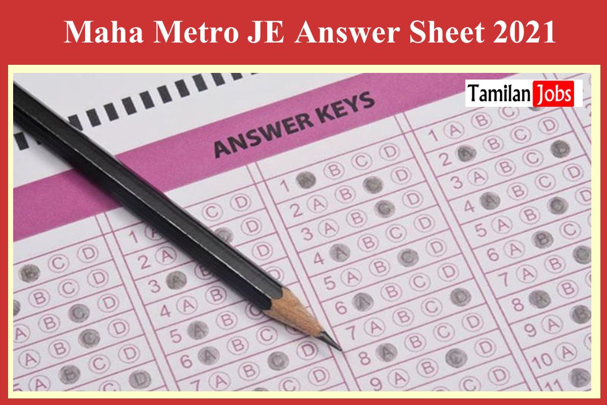 Maha Metro JE Answer Sheet 2021