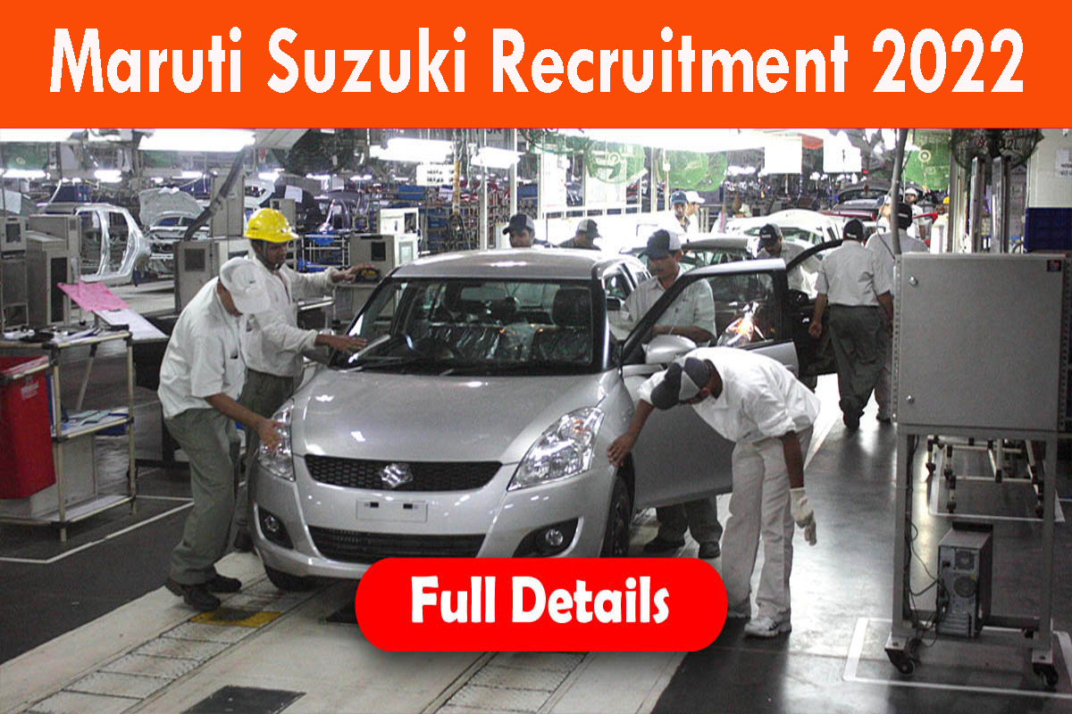 Maruti Suzuki Recruitment 2022 Apply Online Fresher & Experienced Jobs
