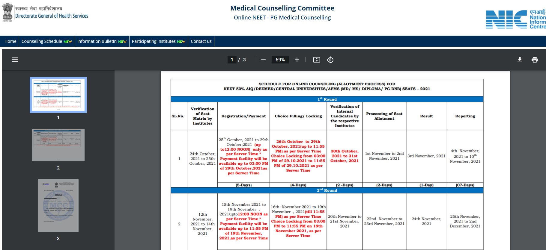 Neet Pg Counselling Schedule 2021