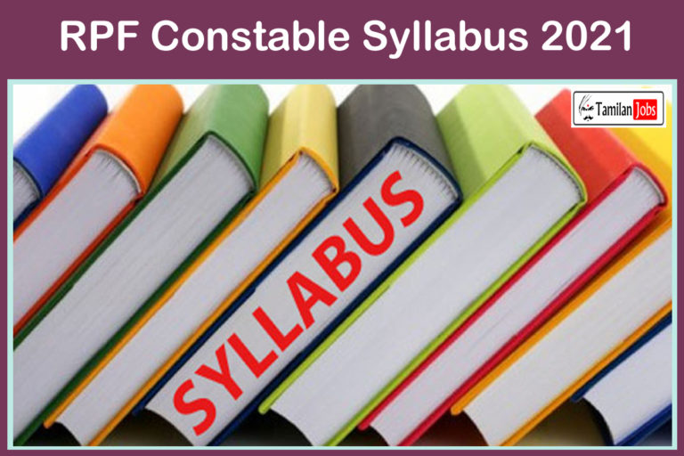 RPF Constable Syllabus 2021