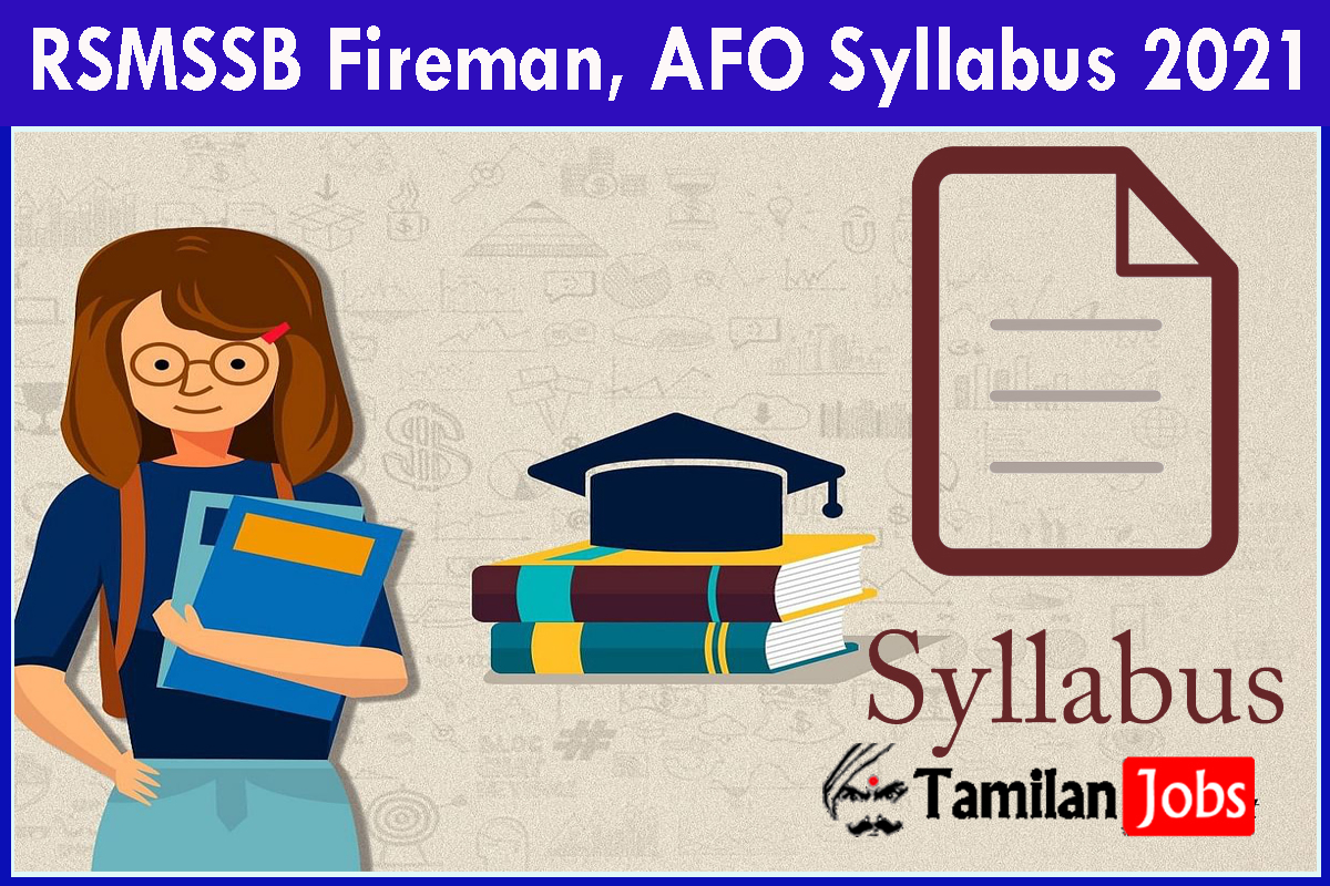 RSMSSB Fireman, AFO Syllabus 2021