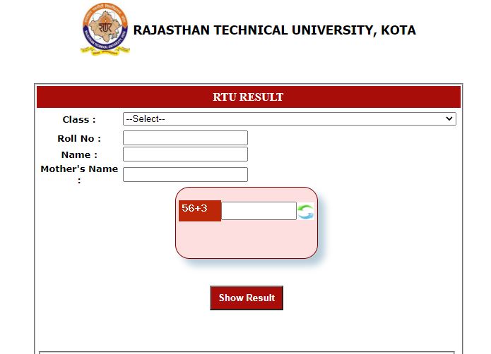 RTU B. Tech Result 2021