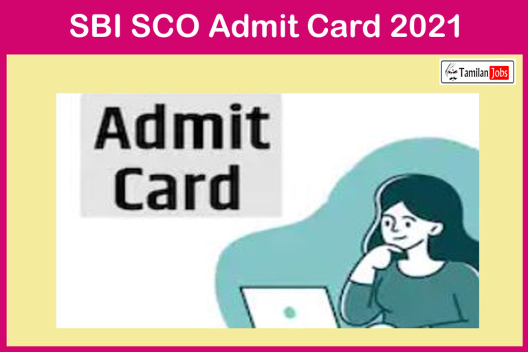 SBI SCO Admit Card 2021