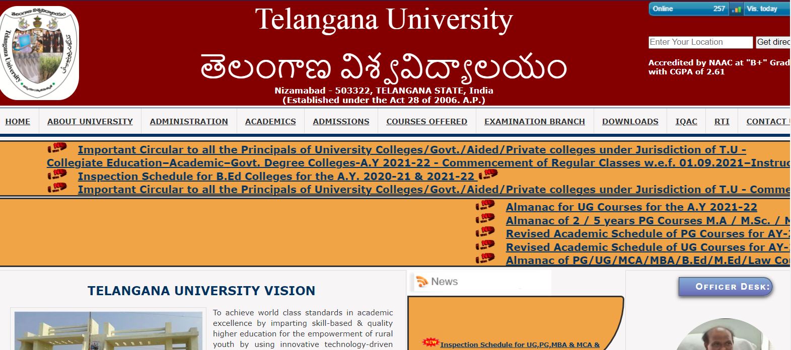 Telangana University Degree Results 2021