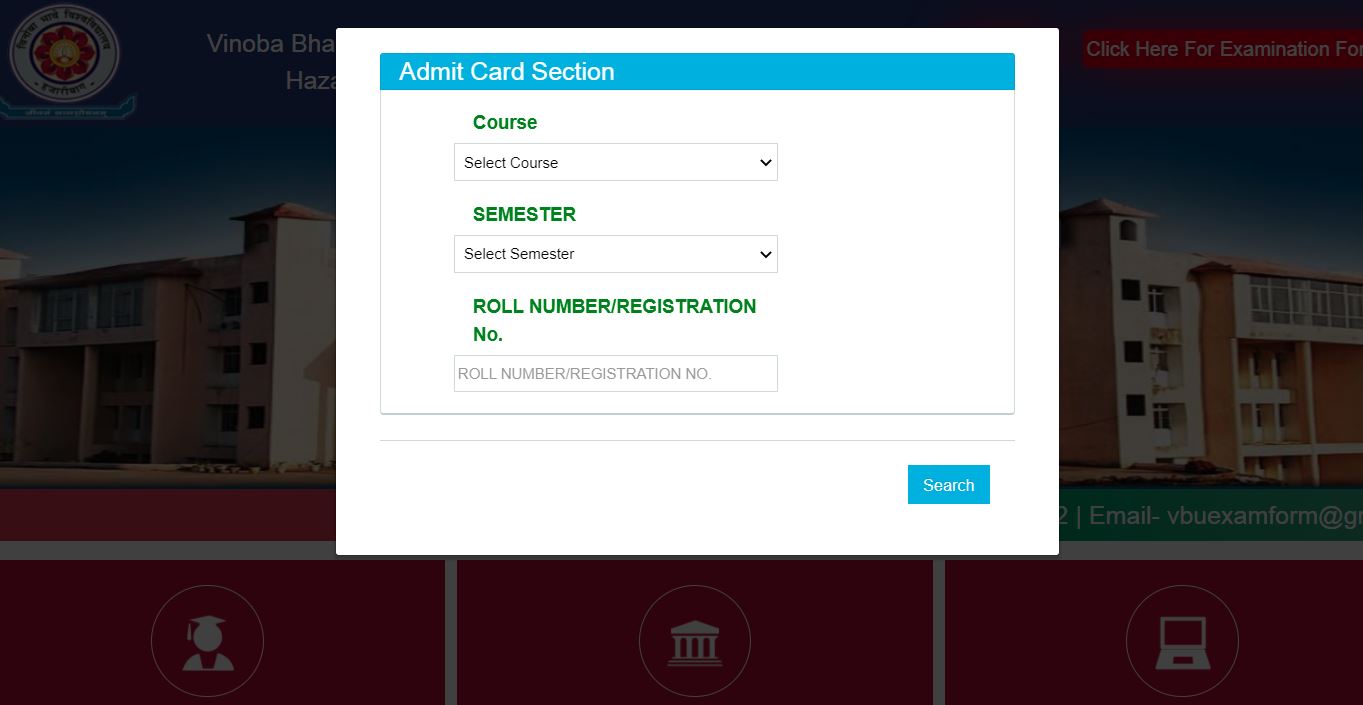 VBU UG Sem 4 Admit Card 2021