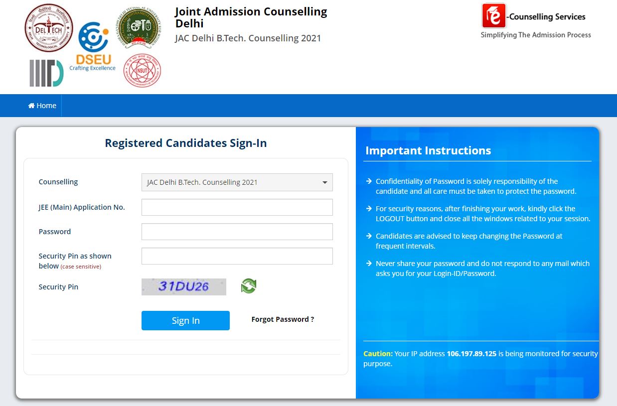 www.jacdelhi.nic.in Seat Allotment 2021