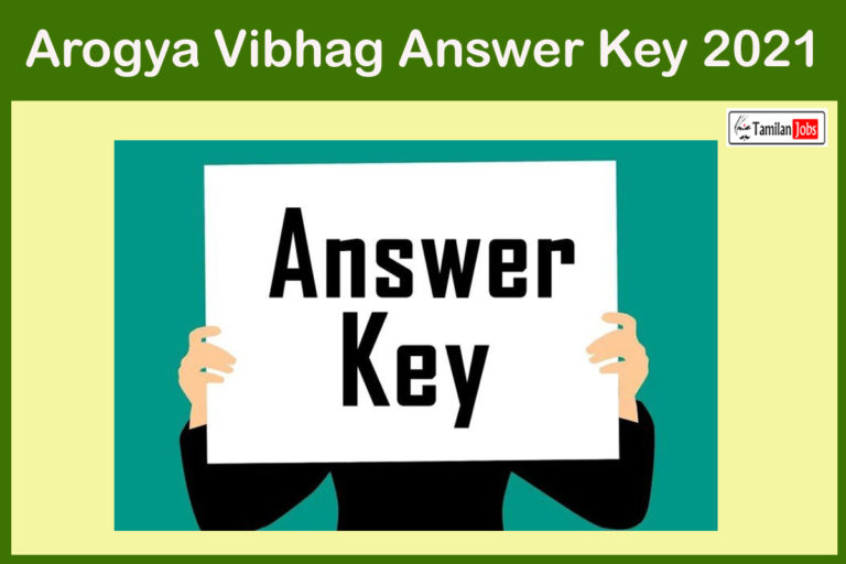 Arogya Vibhag Answer Key 2021