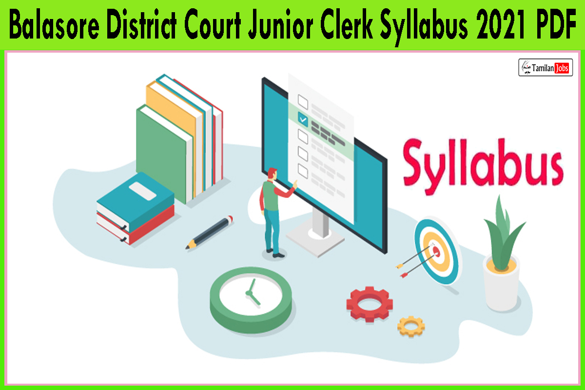 Balasore District Court Junior Clerk Syllabus 2021 PDF