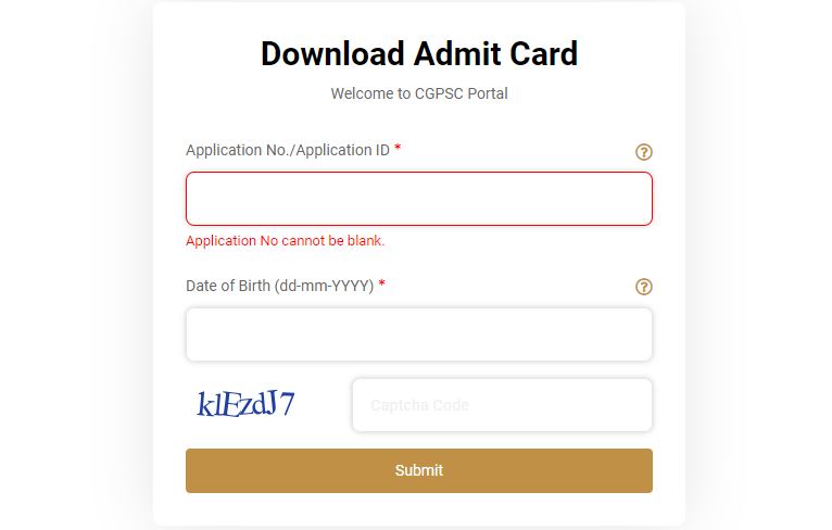 CGPSC Forest Service Exam Admit Card 2021