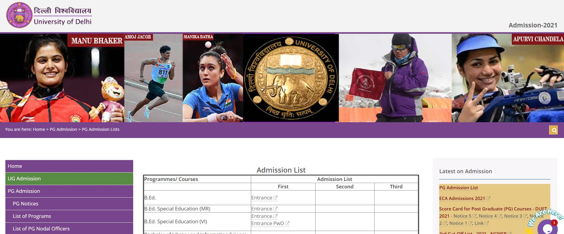 DU LLB First Merit List 2021