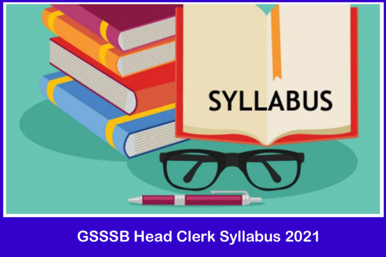 GSSSB Head Clerk Syllabus 2021